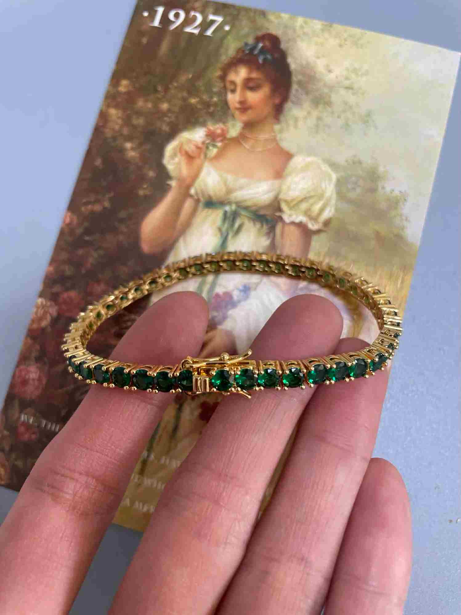 Pulsera Tenis Esmeralda Luck